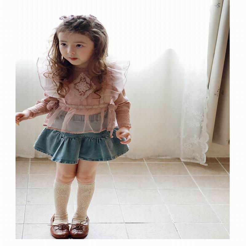 Chaleco coreano para bebé, ropa de tul bordada para niña, E20579,