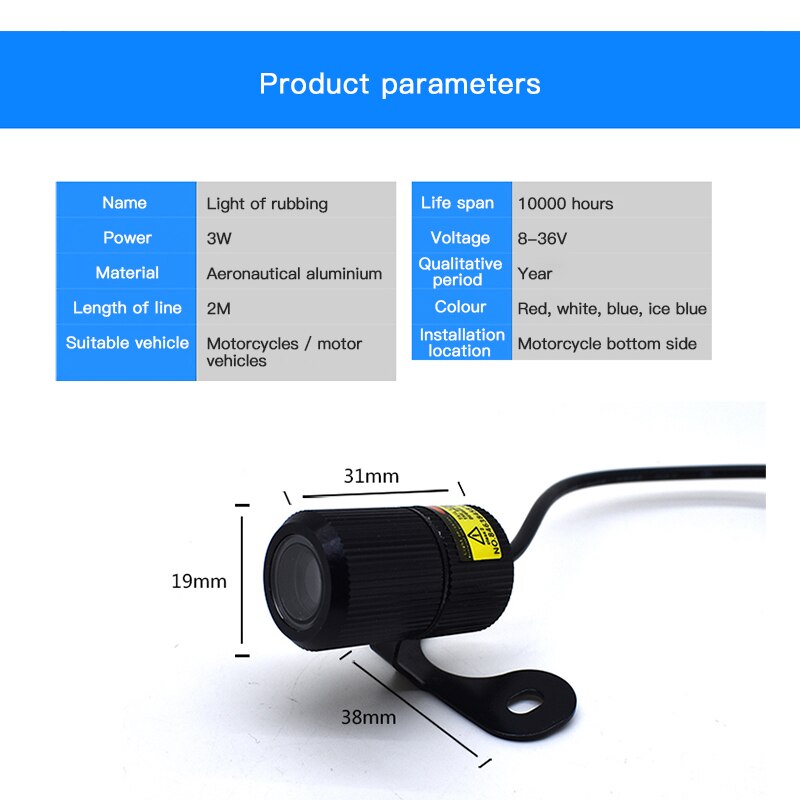 Luz LED decorativa para motocicleta, iluminación de 4 colores, 5W, 7000K, 2 uds.