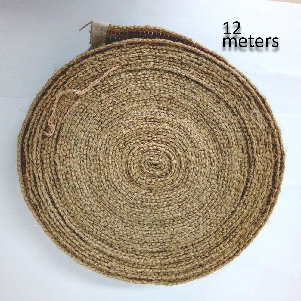 Paquete de 3 yardas, yute, volante de flecos, beige natural, ancho de 1,57 pulgadas