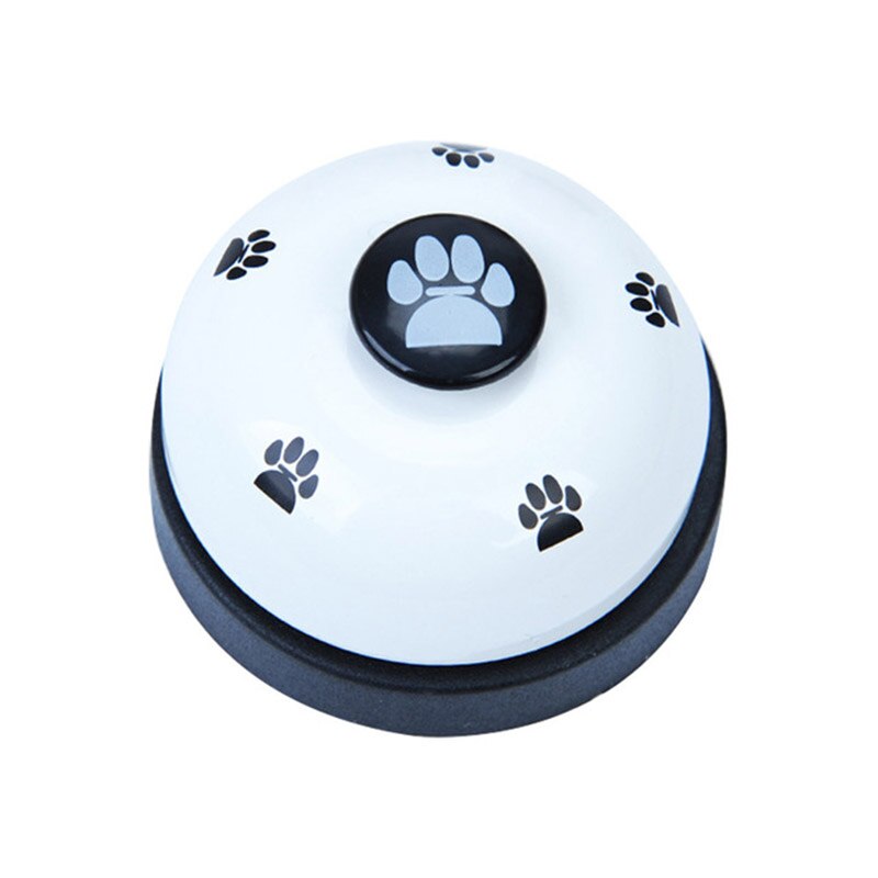 Dog Toy Pet Bell Training Bell Responder Puppy Feeding Metal Meal Bells Cat Dog Ring Pet Supply Interactive Training Food Feeder: white
