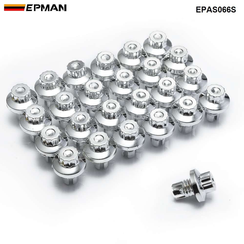 EPMAN -25 teile/los Kunststoff Felge Lippe Ersatz Spitze Rad Nieten/Muttern Für Rad Kappe Lippe EPAS056G-AF EPAS066G-AF: Silber- regulär