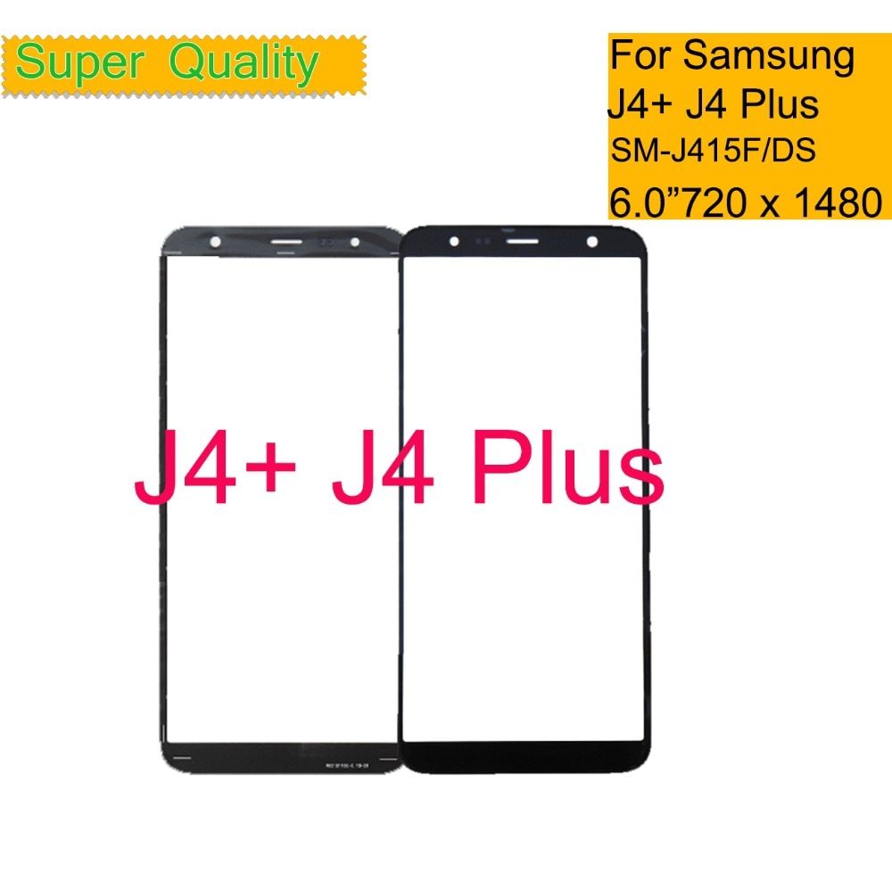 10 unids/lote pantalla táctil de 6,0 "para Samsung Galaxy J4 más J4 + J415 SM-J415F/DS pantalla táctil lente de vidrio exterior frontal J415F/DS