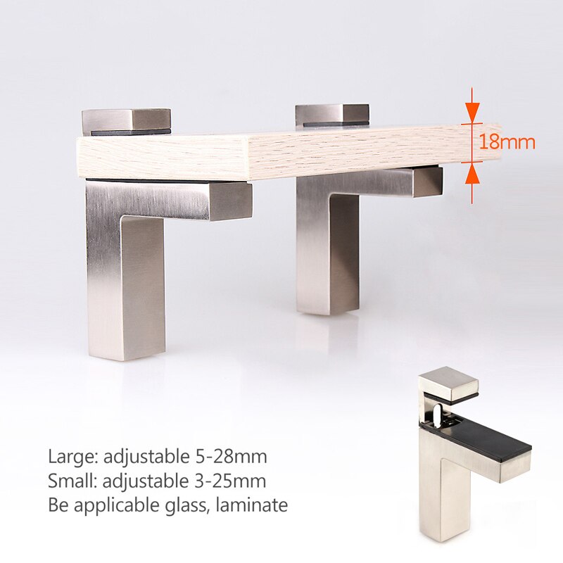 Glazen klem - 4 stuks glazen beugel voor 1/3-1/2 gehard glas, roestvrij staal 304 platte achterkant glas verstelbare glazen beugel platte achterkant voor balustrade trapleuning Glazen klem - 4 stuks glazen beugel voor 1/3-1/2 gehard glas, roestvrij staal 304 platte achterkant glas verstelbare glazen beugel platte achterkant voor balustrade trapleuning