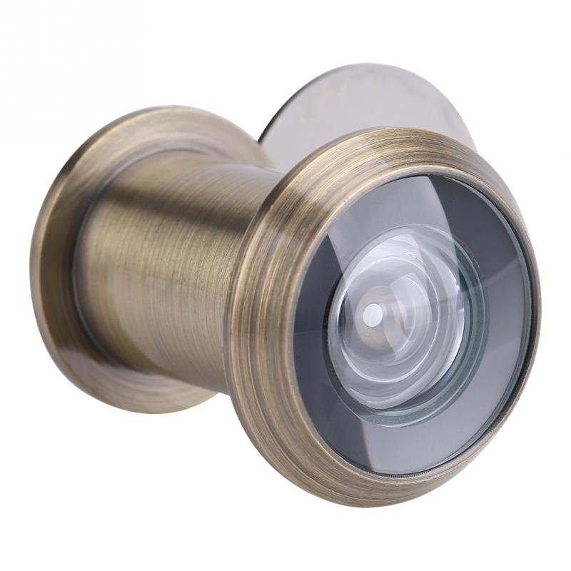 200 Degree Wide Viewing Angle Peephole Security Door Viewers 14mm Hole Hidden Peephole Adjustable Glass Lens Hardware Tools: Bronze