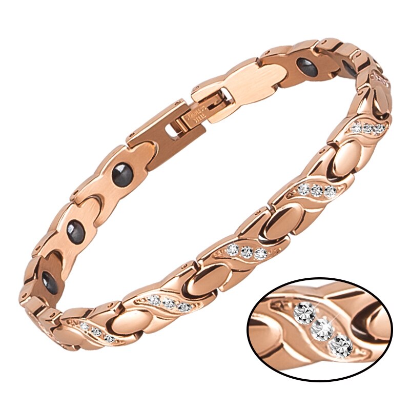 Vrouw Armband Gezondheid Energie Magnetische Rose Goud Vrouwen Armband Mode-sieraden gezondheid ontgiften Magnetic Toe Ring
