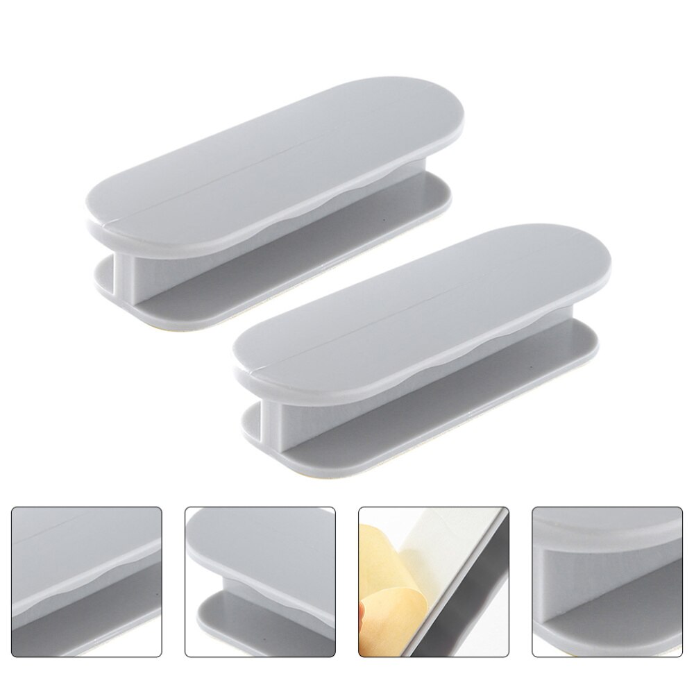 1 Set 2 Pcs Self-stick Window Door Handles Cabinet Handles (Light Grey)