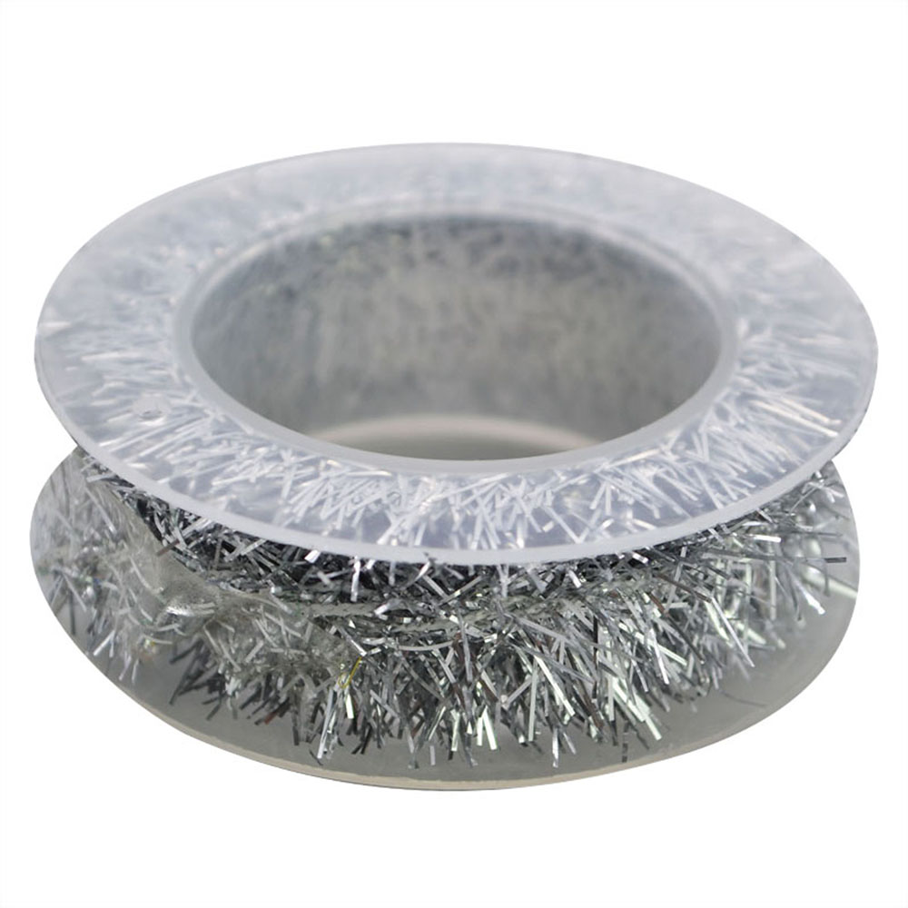 1.5m veelkleurige draad slingers met linten, hangend van rotan, kerstboomversiering, bruiloft, verjaardag, feest, kleurrijk lint: Zilver