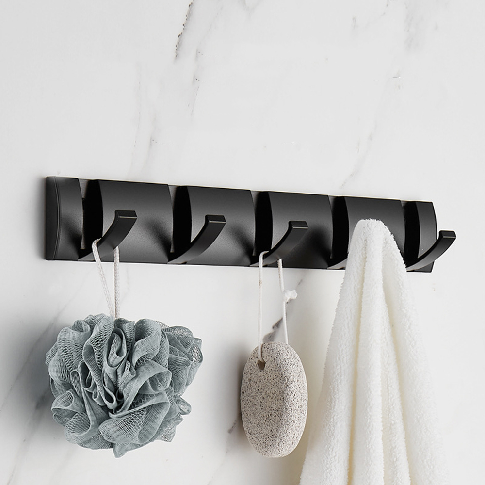 Kapstok Rail Haak Voor Hoeden, Jassen, Ruimtebesparende Opslag Organisator Voor Ingang, Modderkamer, Kast, Badkamer, Slaapkamer, 5 Haken: M / Light Grey