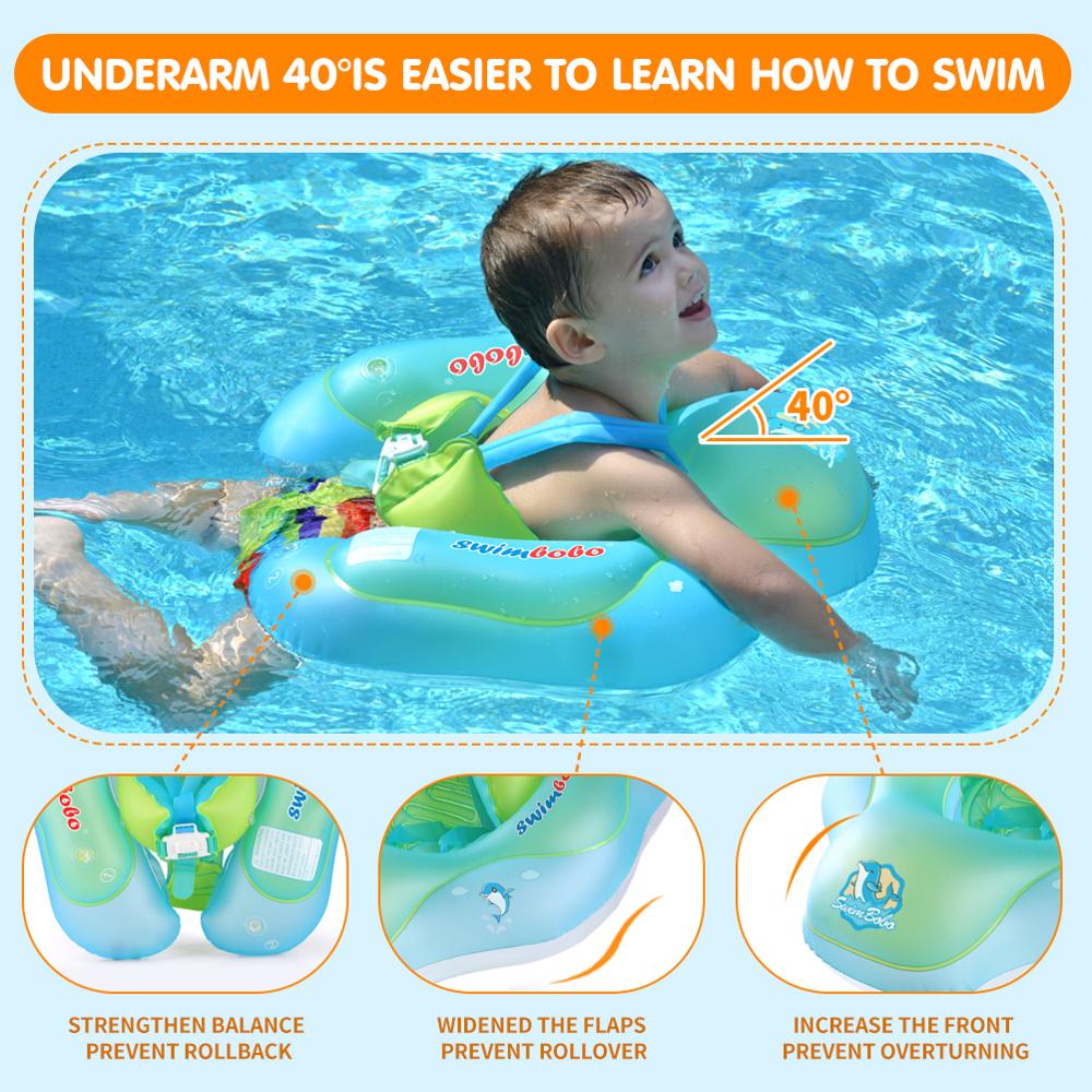 Swimbobo baby svømningsring lille barn pvc oppustelig flydende cirkel til vand udendørs sikkerhed swimmingpool tilbehør