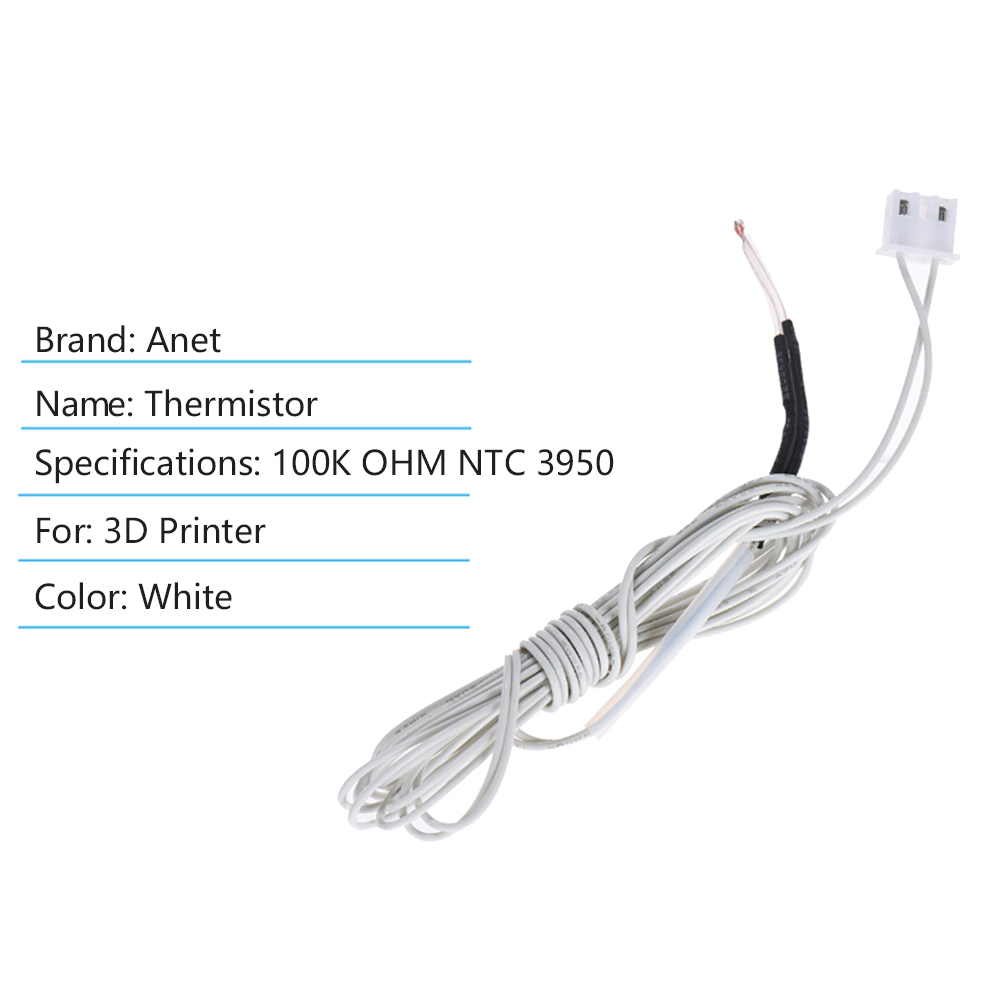 Termistor NTC precableado para impresoras 3D Anet, repuesto de piezas de impresora A8 A6 A8Plus, 5 piezas,