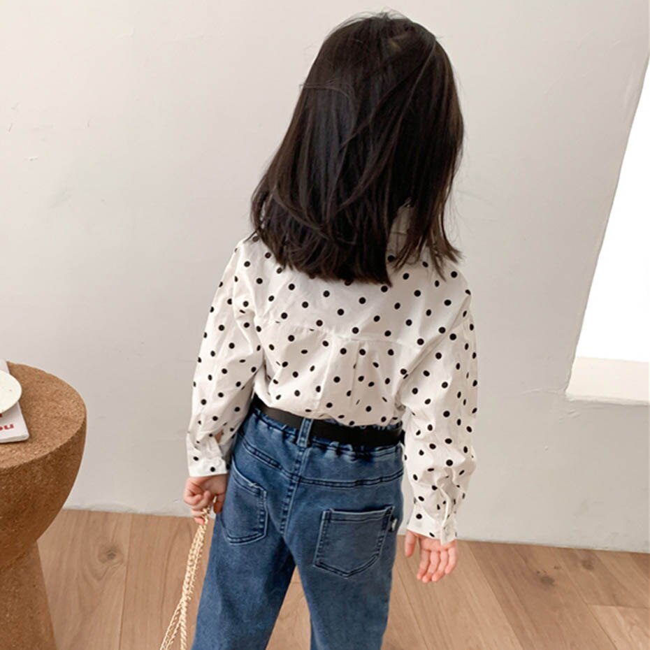 Blusa para niña bebé de lunares, camisas para niña, blusa de estilo informal, ropa para niña, Otoño e Invierno