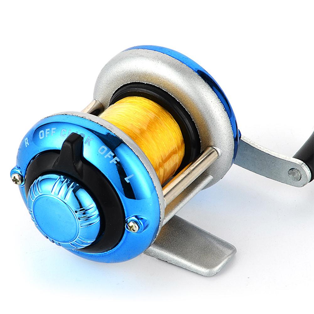 Carrete de rueda de tambor de aleación, equipo de aparejos de pesca, carrete de pesca de hielo duradero, carrete de pesca, Mini rueda de pesca portátil, práctico