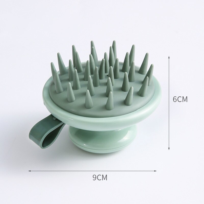 Silicone Head Body Scalp Massage Brush Silicone Shampoo Brush Hair Washing Comb Shower Brush Bath SPA Massage Brush Hair Brush: Green