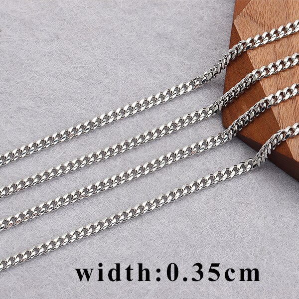 YEGUI C155, cadena diy, chapado en oro de 18 k, 0,3 micrones, metal de cobre, chapado en rodio, fabricación de joyas, collar de pulsera diy, 1 m/lote: Blanco