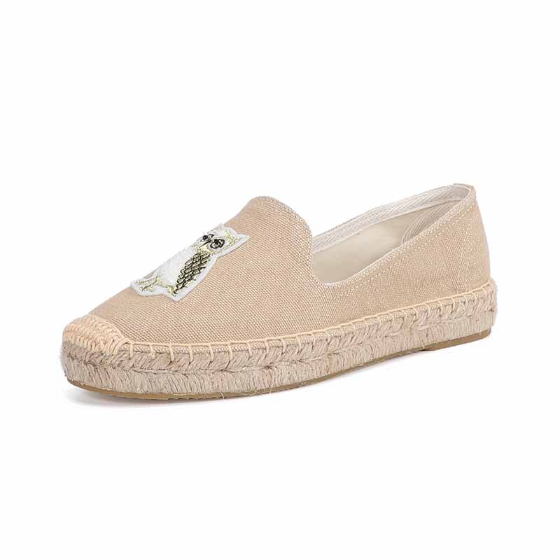 Vrouwen Platte Zapatillas Mujer Sapatos Platform Espadrilles Lady Casual Rubber Zool Schoenen Dagen Vlas Stro Dikke Zolen