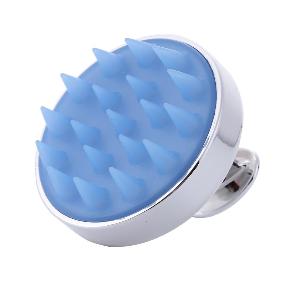 Siliconen Hoofdhuid Massage Borstels Non Slip Wassen Shampoo Borstel Body Shampoo Hoofdhuid Massage Borstel Kam Haar Wassen: Zilver