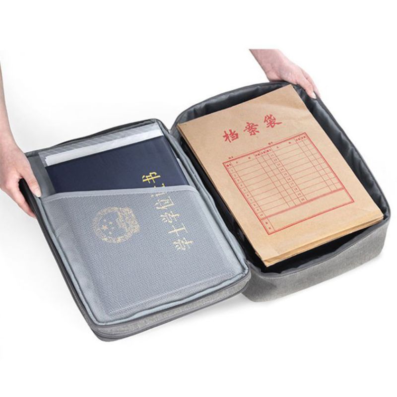 Double Layer Document Ticket Bag Zipper Storage Large Capacity Certificates Files Organizer Home Travel