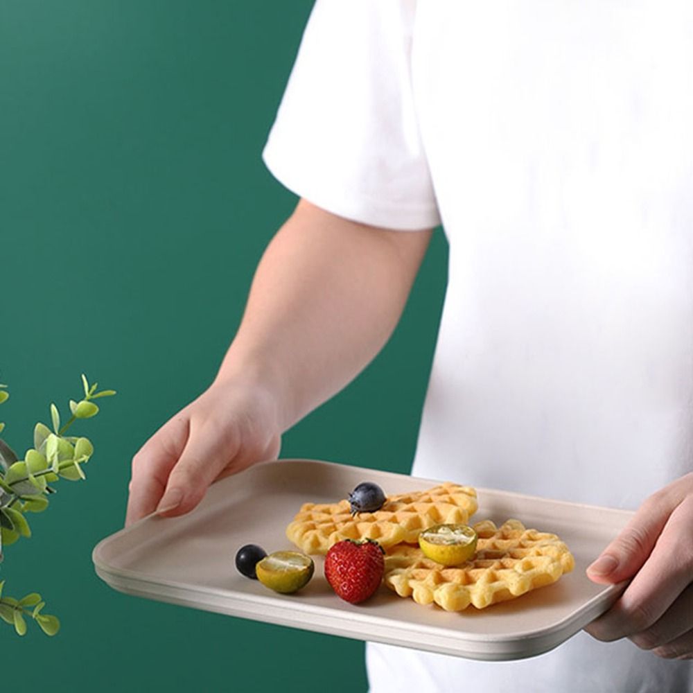 Plastic Wheat Straw Storage Tray Eco-friendly Large Capacity Rectangular Serving Tray Exquisite Fruit Salad Tray Hotel