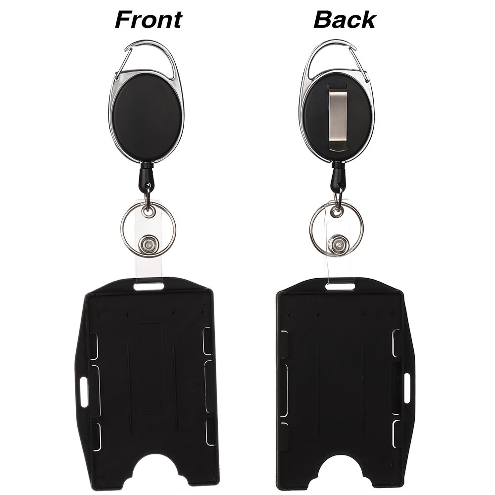 Credit Card Case Women Men Retractable Pull Badge Holders with Reel Clip and Clear ID Card Holder