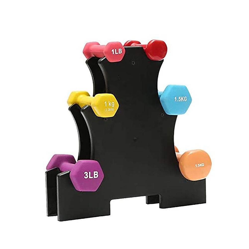 Stort blad hem gym fitness träning hantlar hållare plast stativ rack fäste anti-slitage hantel hållare för hushållsbruk