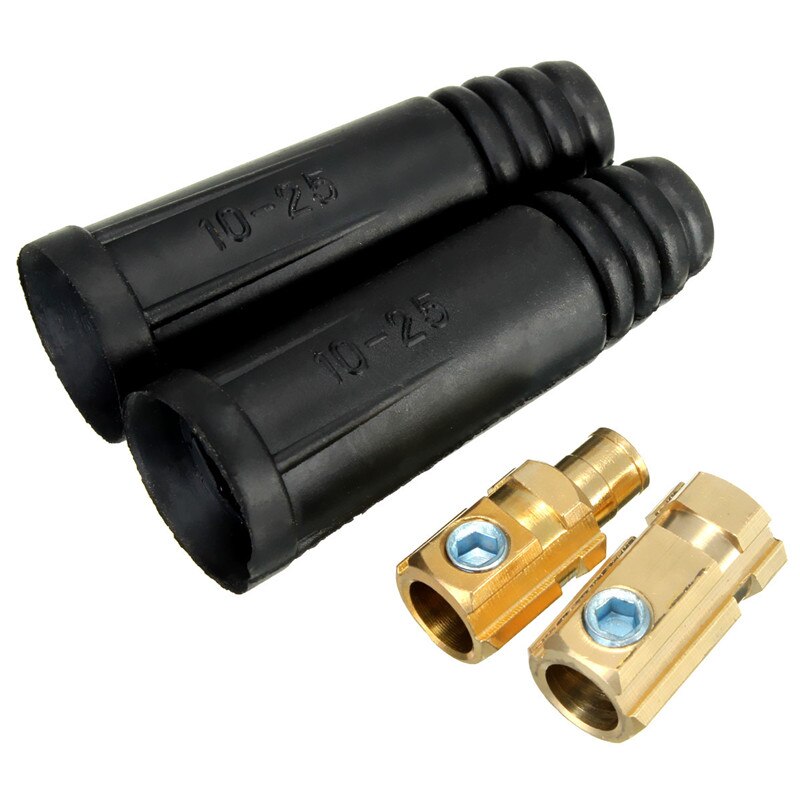 2Pcs 100A-200A Durable 10-25mm European Electric Socket Welding Machine Rapid Fitting Cable Connector Plug