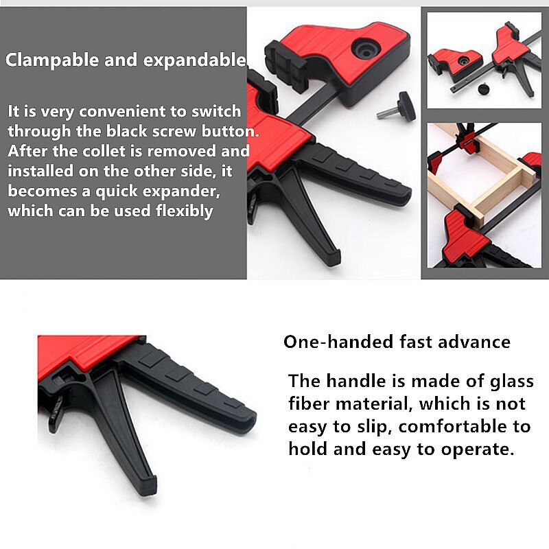 Woodworking Quick Fixture F Clip Heavy Duty Woodworking Work Bar Clamps Carpenter Ratchet Release DIY Hand Tool