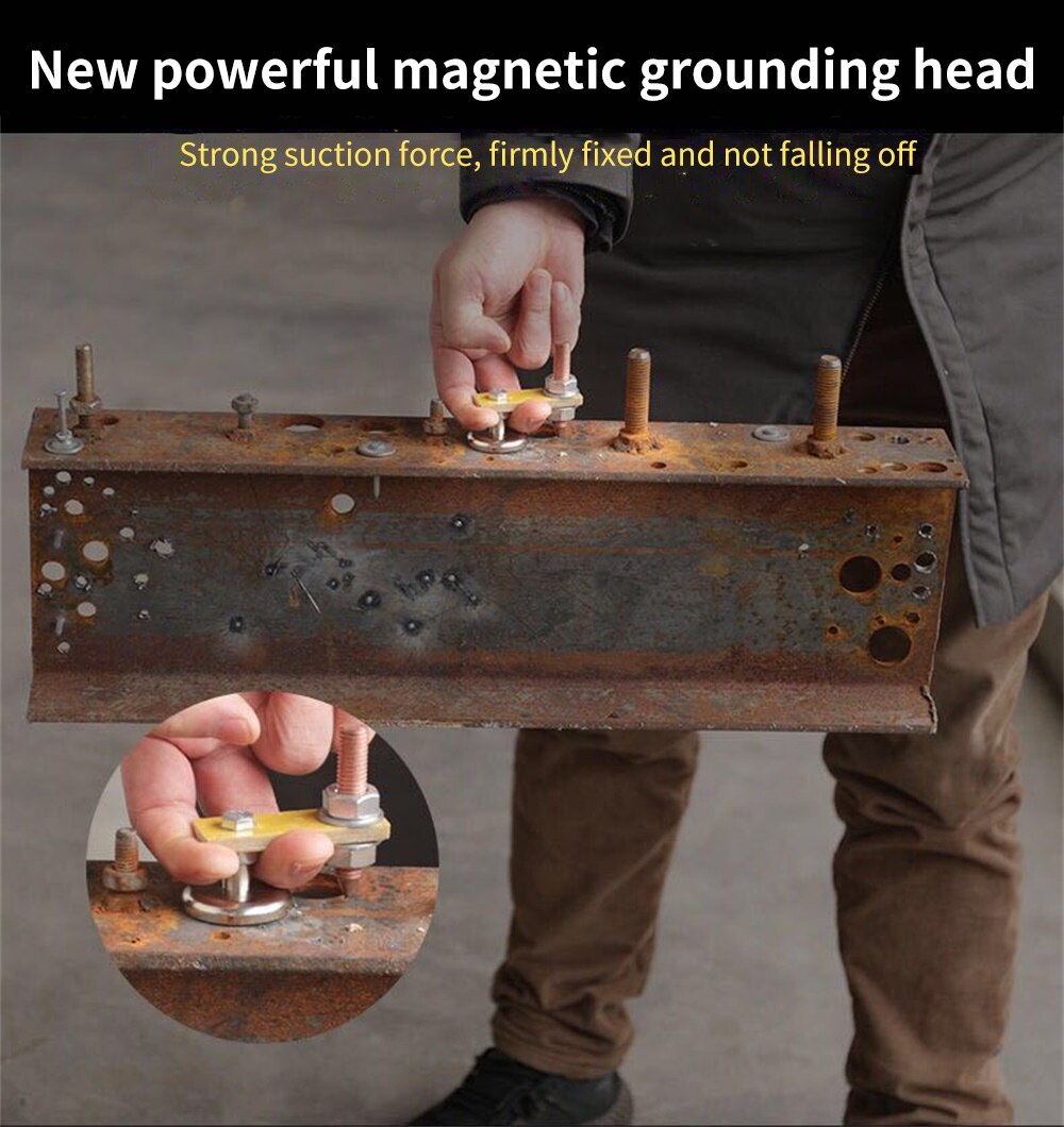 Welding Magnet Strong Head Tail Weld Ground Clamp Connector Large Suction Absorbable Electric Magnetic Grounding Head