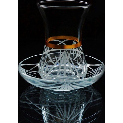 Ensemble de verre à thé turc doré brodé 12 pièces couronne service à thé turc-arabe thé présentations Orient Exp gratuit SHİPPİNG