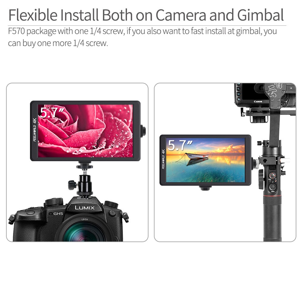 1/4 tommer skruelås til feelworld  f570 f450 t756 fh7 kamera feltmonitor gimbal