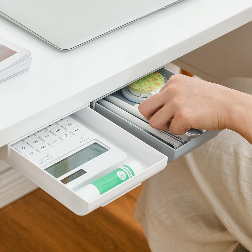 Storage Drawers Hidden Under the Table Organizer Pen Stationery Storage Box Drawer Pencil Holder Household Office Organization