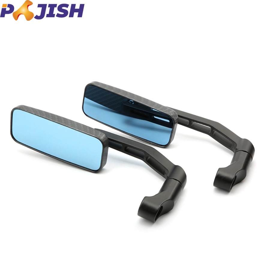 1 paar motorfiets universele accessoires zwart/koolstofvezel gemodificeerde 8/10 mm draadspiegel retro motorfiets zijrechthoekspiegel