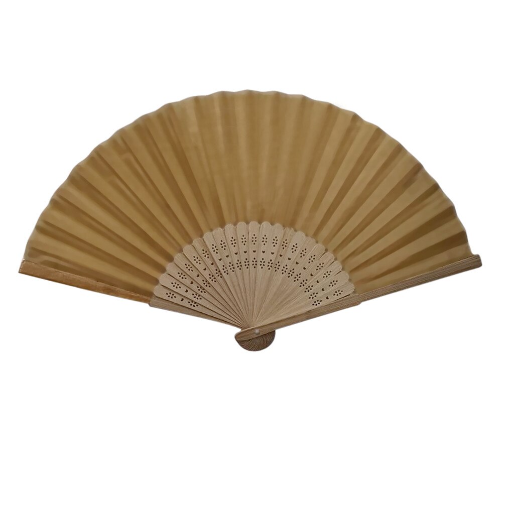 1 Pcs Folding Fan Effen Kleur Chinese Stijl Hand Held Fan Bamboe Zijde Vouwen Fan Party Wedding Decor Ambachten Zomer fans: 1