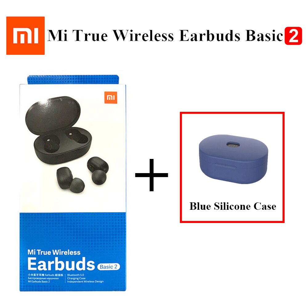 Xiaomi-auriculares Airdots 2 TWS versión Global, auriculares inalámbricos originales con Bluetooth 5,0, auriculares estéreo Mi True Wireless 2, TWSEJ061LS: Add Dark Blue Case