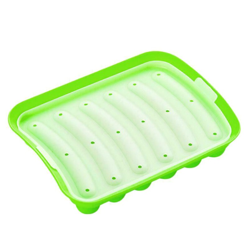 6 Grids Silicone Sausage Mould Mold DIY Maker for Making Bratwurst Dogs JS23: C