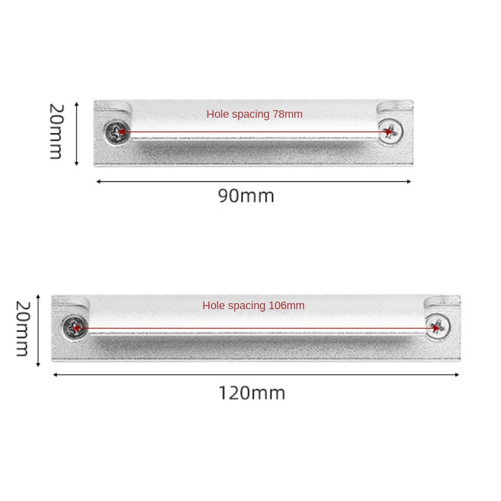 90/120Mm Aluminium Deurklink Push-Pull Ponsen Gaten Zichtbaar Handvat Openslaande Raam Schuifraam Handvat Hardware