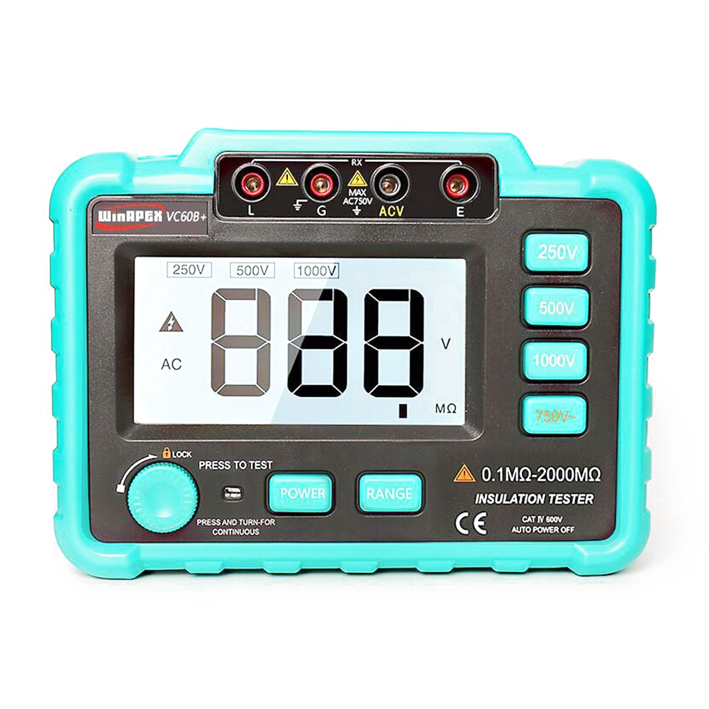 insulation resistance meters digital megger meter earth impedance tester megohmmeter digital 250V/500V/1000V LCD Backlight