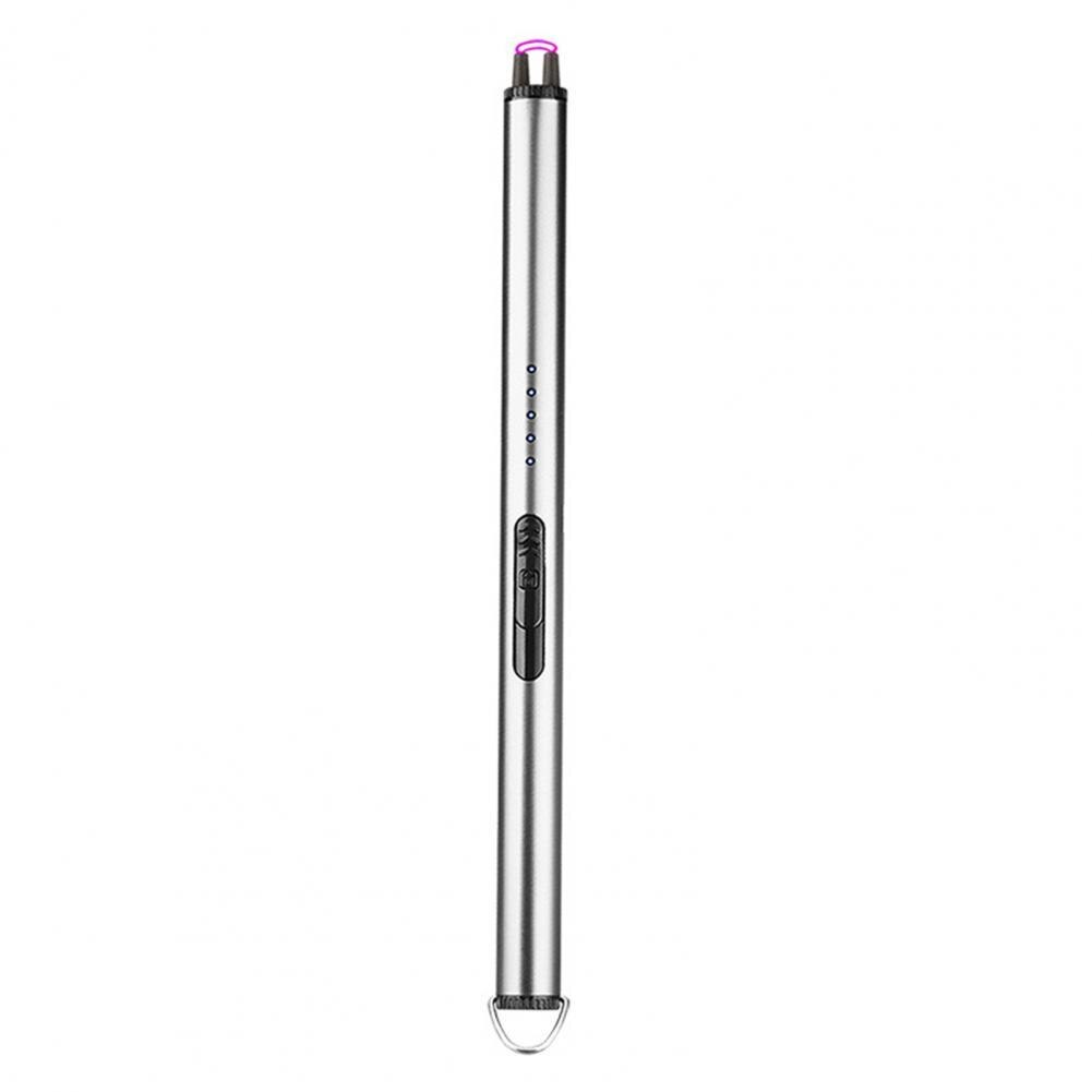 Candle Igniter Great Extra-long Electric Igniter with Battery LED Display 6 Colors Electric Arc Igniter: Silver