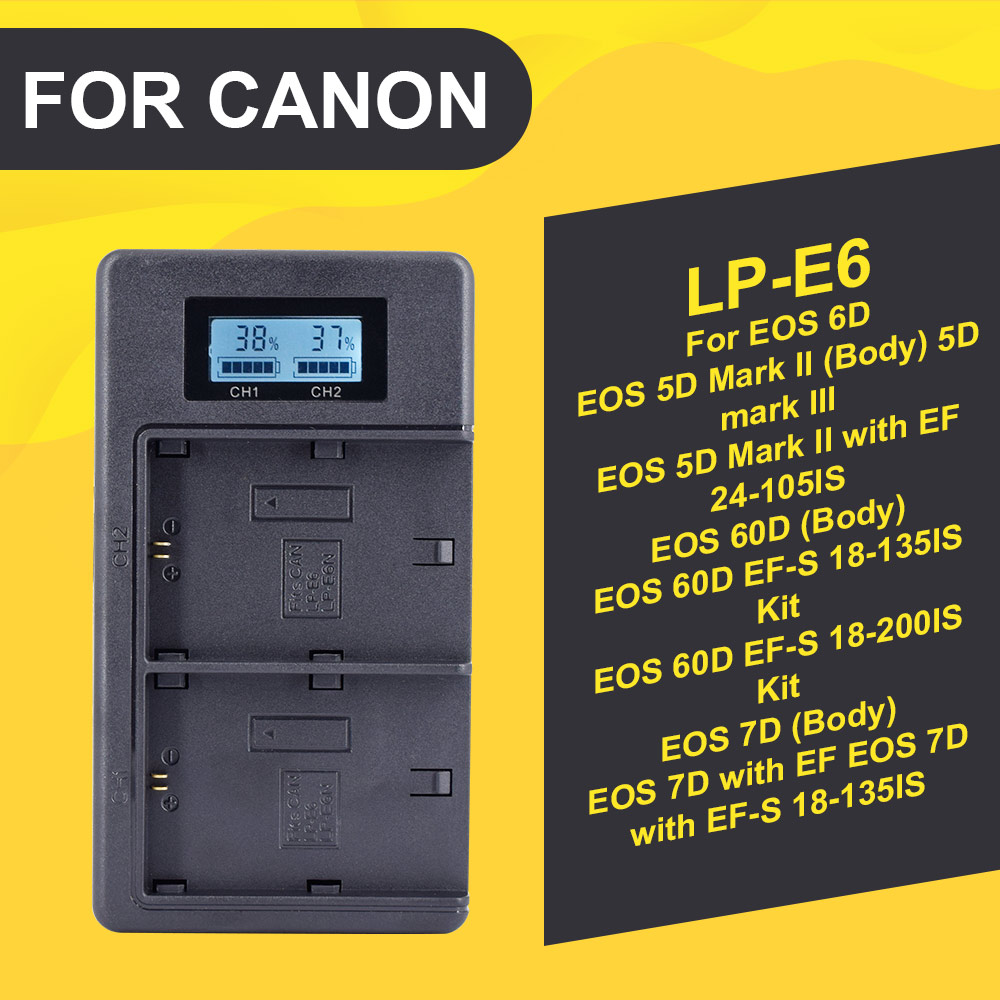 LP-E6 LPE6 LP E6 LP-E8 LPE8 LP E8 LP-E12 LPE12 LP E12 LP-E17 LPE17 LP E17 Digital Anzeige LED Dual ladegerät für Kanon kamera: LP-E6