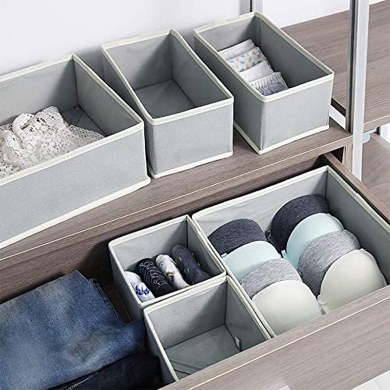 Fabric Wardrobe Organiser for Cupboard, Drawer Insert, Closet Dividers Foldable Storage Bins Box Containers
