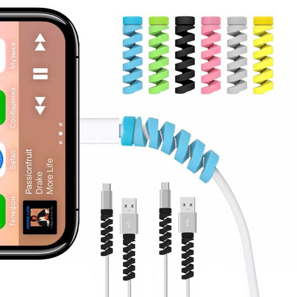 12 pièces spirale USB Charge câble protecteur données cordon économiseur de couverture pour iPhone Android