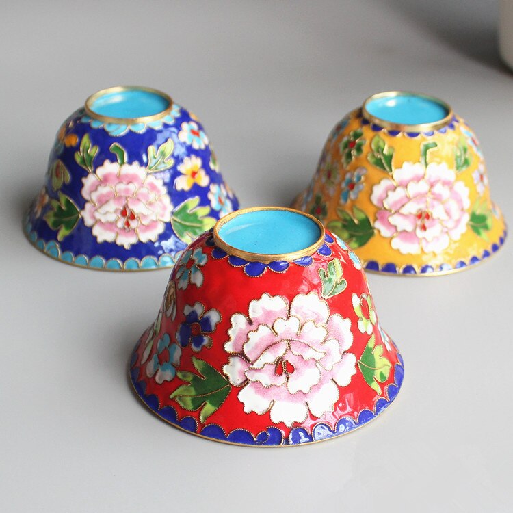 Chinese stijl oude Beijing craft cloisonne 4 inch water kom decoratie