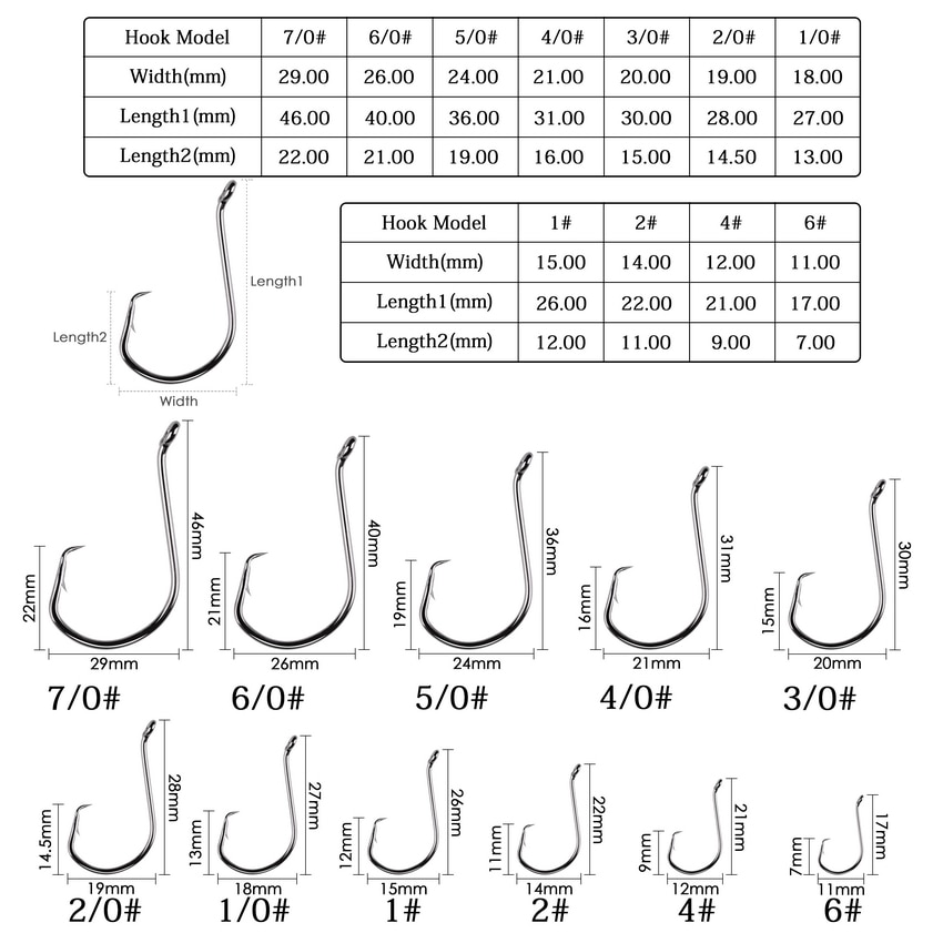 20pcs/box Fishhook Octopus Fishing Hooks Sea Fishing Offset Sport Circle Bait Fishhooks Carp Fishing Accessories 6# -#7/0 Hooks