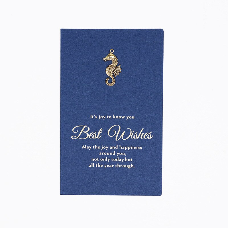 Blue vintage metal series greeting card with envelope birthday card handwritten Invitation card message card: 6