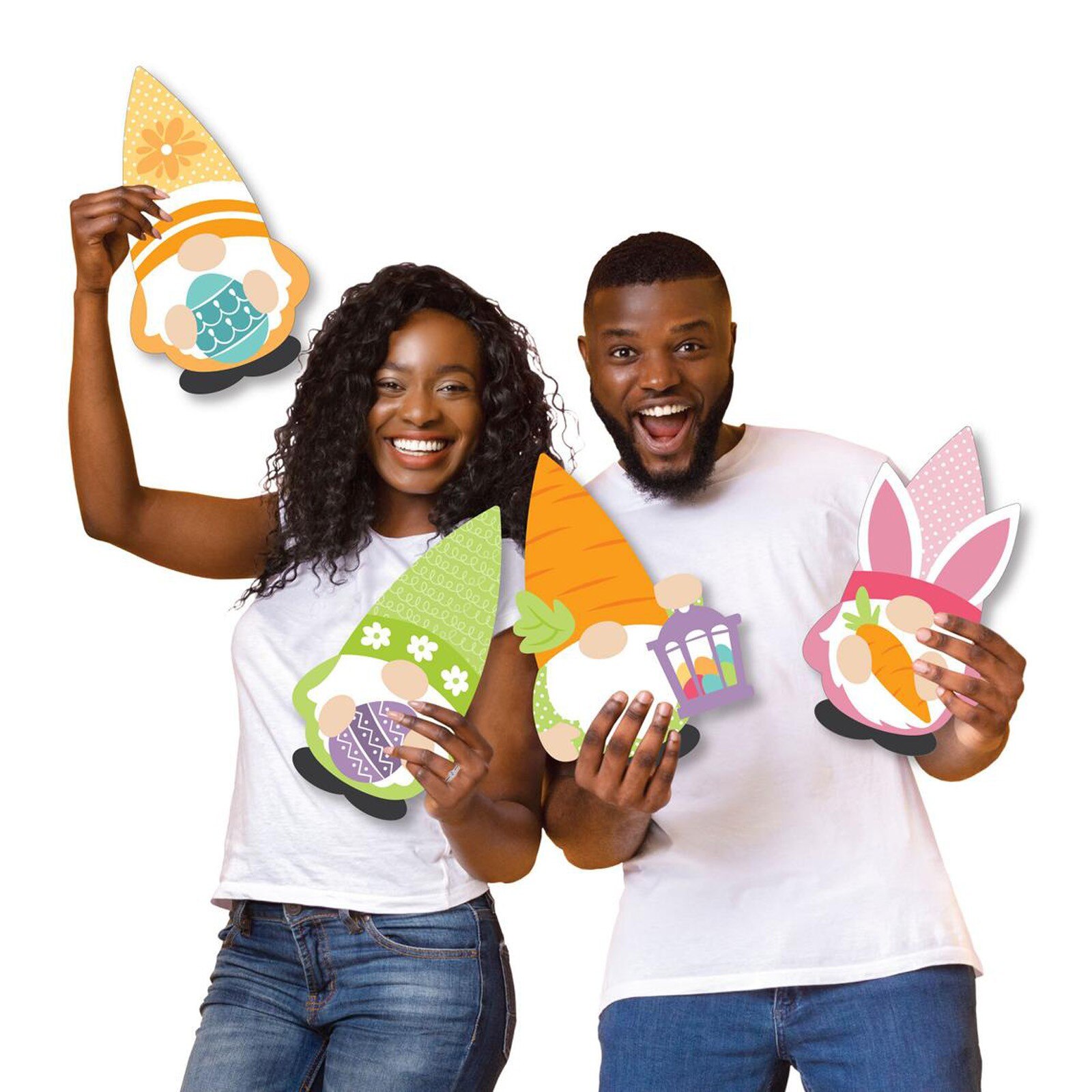 Garden Stake Outdoor Lawn Yard Sign plastic cardboard stand home garden Decoration Easter Bunny Decorations Accessories