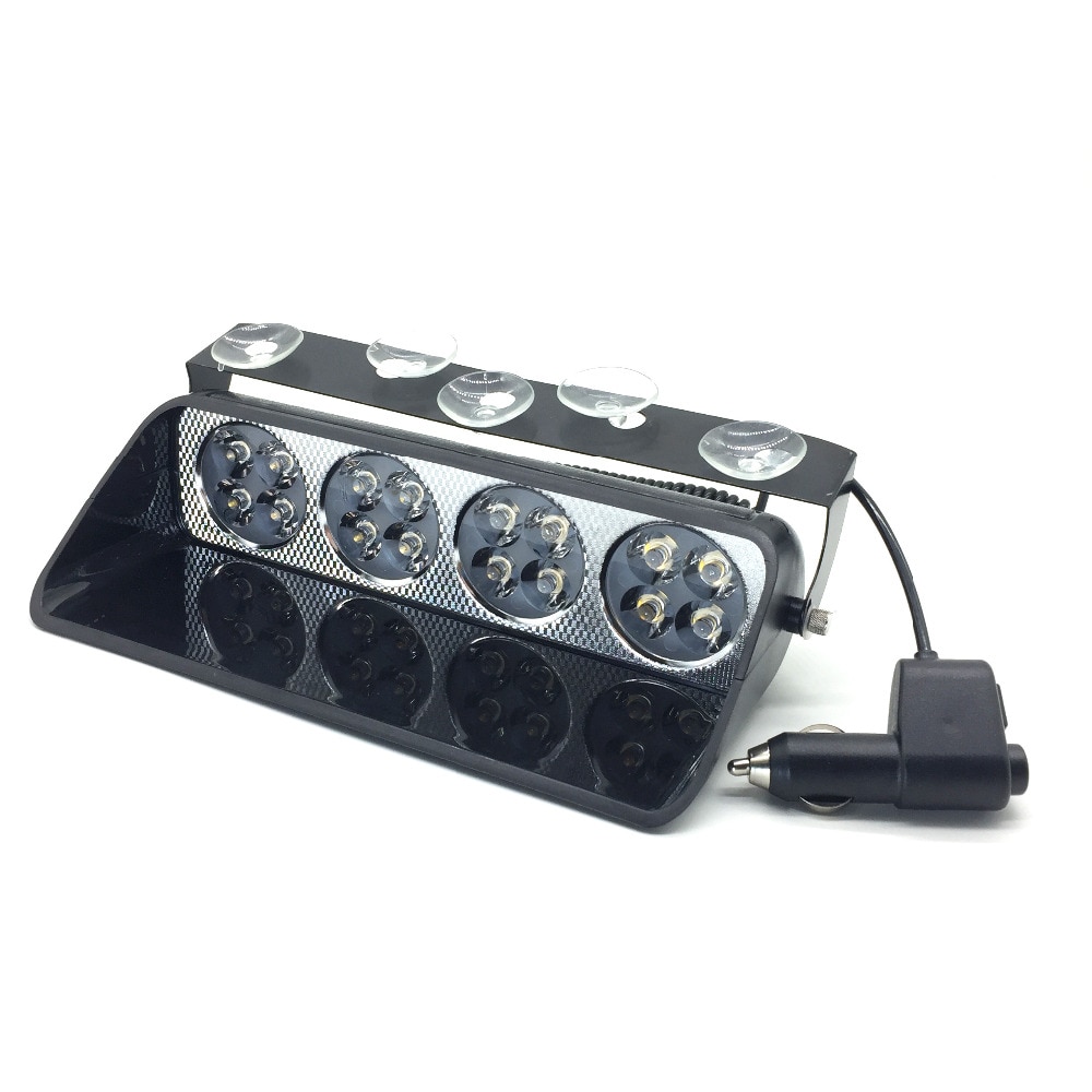 8/16 led bil blixtljus vindruta sucker scoop polis blinkande varningsljus dimljus säkerhet nödsignal ljus 12v