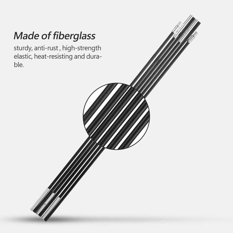 2Pcs Camping Tent Pole Folding Fiberglass Camping Tent Pole Bars Outdoor Sunshelter Support Rods Awning Frames Kit Fit