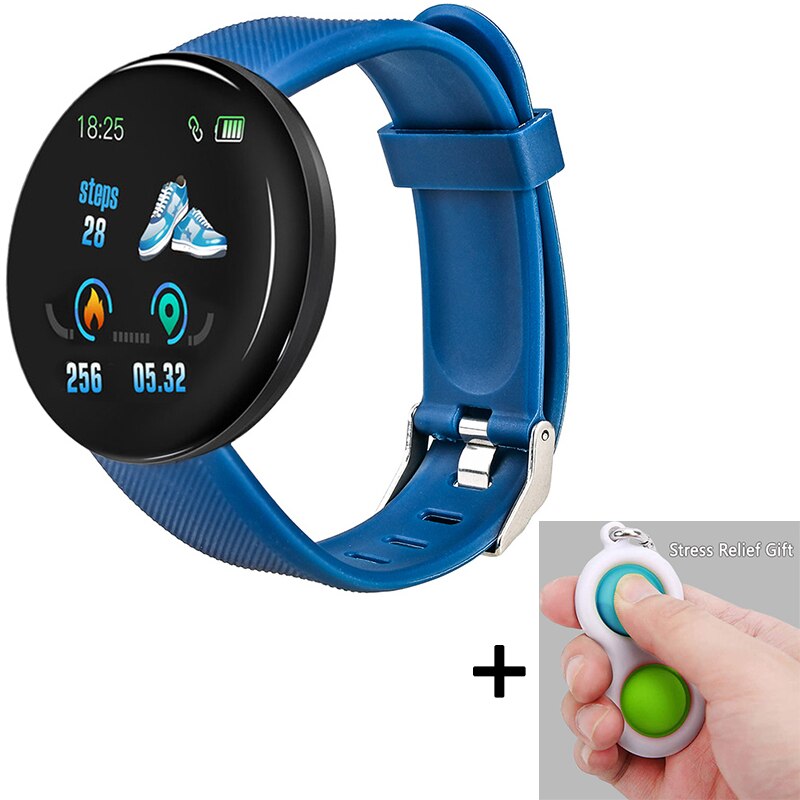 Sports bracelet smart wristband Life waterproof Health bracelet adjustable Bluetooth APP Time display watch Step count: Blue po