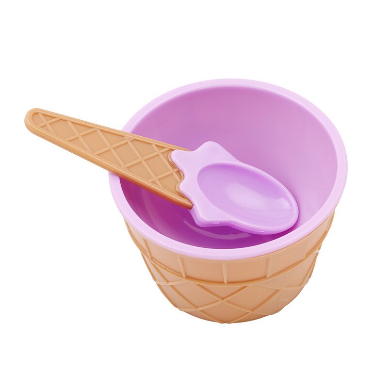 Cuencos de helado para niños, taza, tazón de pareja, , contenedor para postres, cuchara, el mejor para niños: Púrpura