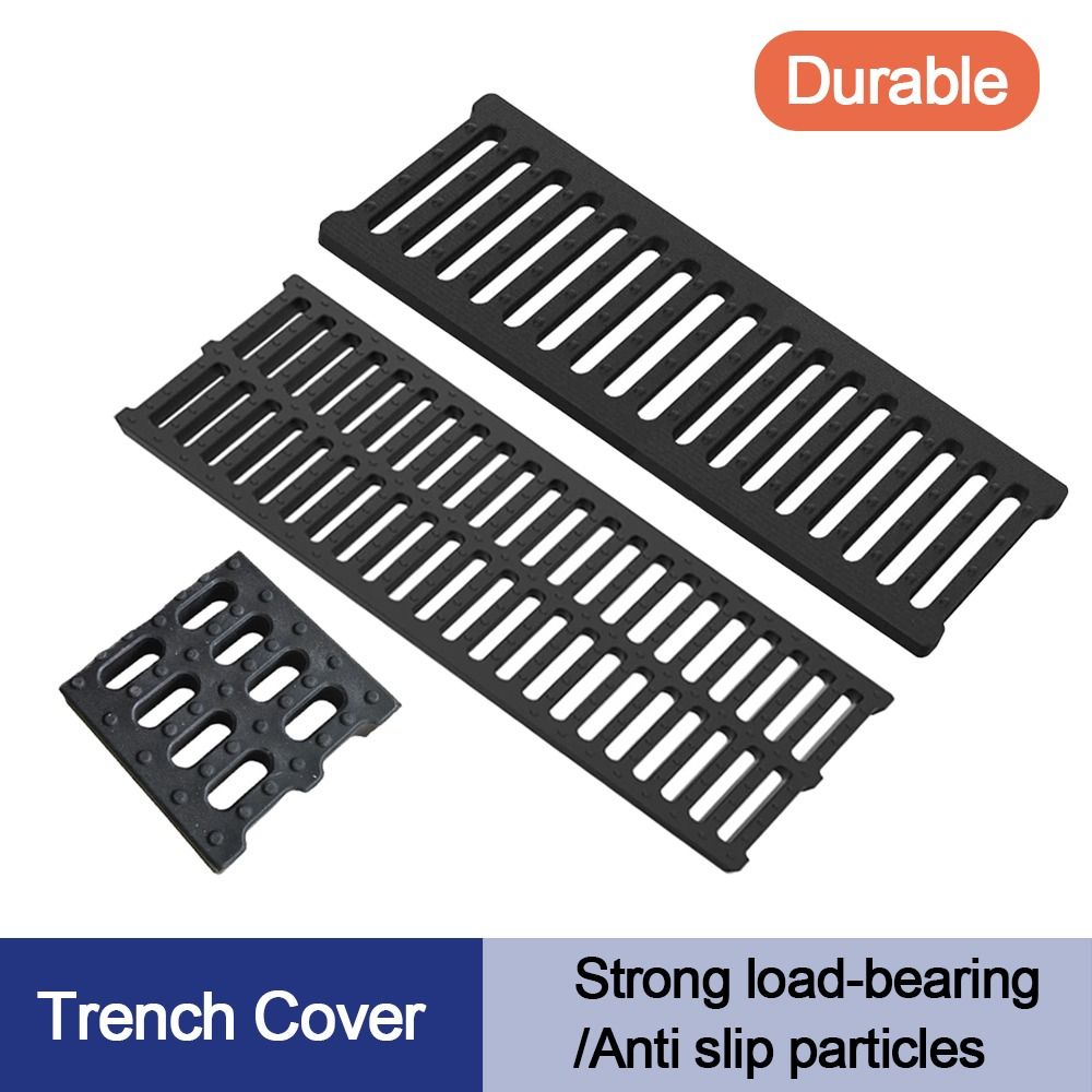 Couvercle de tranchée haute résistance, résine rectangulaire en plastique, plaque de tranchée d'égout, grille noire, Drain de sol de Garage extérieur