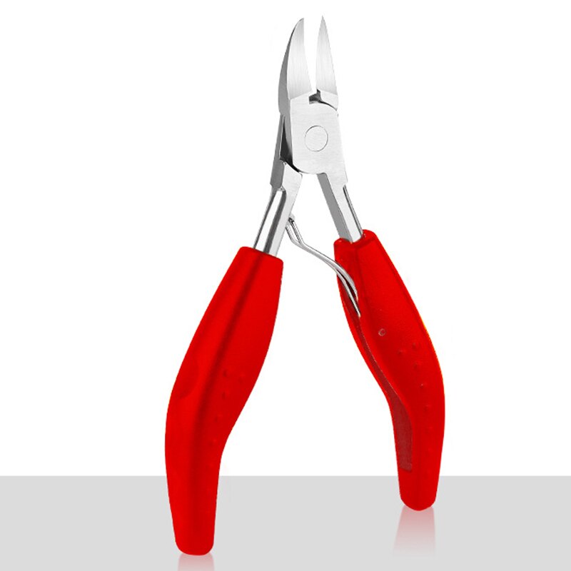 Pinza de acero inoxidable para uñas encarnadas, tijeras para quitar la piel muerta de La paroniquia, herramienta de pedicura: Rojo